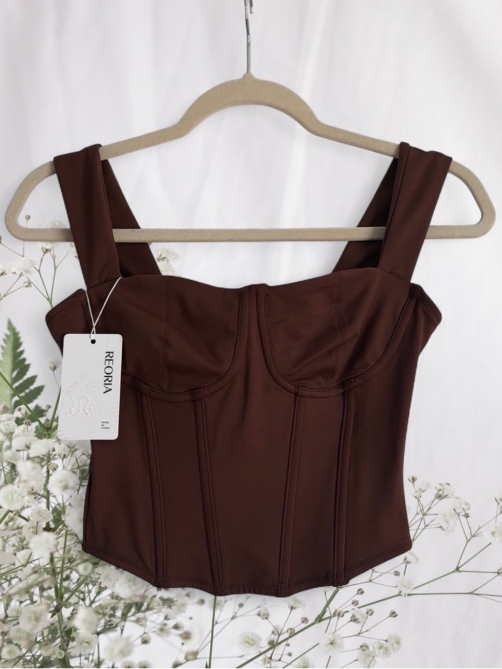 ReoRia Chocolate Brown Structured Corset Top